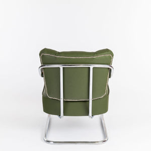 1930er Bauhaus Sessel mit grünem Leder bezogen - Zeitlos Berlin By Drozd