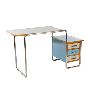 1930er Bauhaus Schreibtisch, blau - Zeitlos Berlin By Drozd