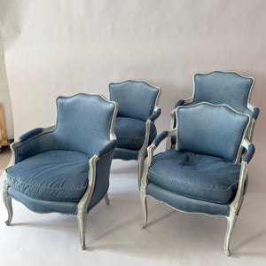 1850er Bergere Sessel in Louis XVI Stil, 4er Set - Zeitlos Berlin By Drozd